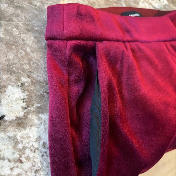 Express Womens Velvet Double-Breasted Blazer Jacket - Burgundy - Picture 8 of 10